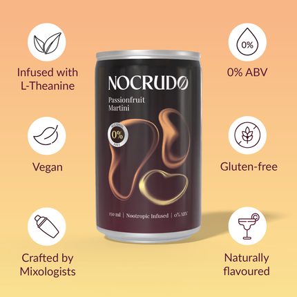 Passionfruit Martini 0% Alcohol - Box of 4 (L'Theanine Infused.)