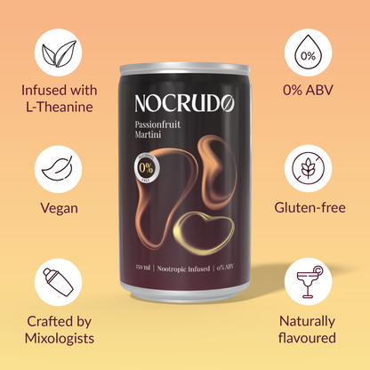 Passionfruit Martini 0% Alcohol - Box of 4 (L'Theanine Infused.)